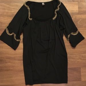 Designer Dress with Gold and Silver Chain Details